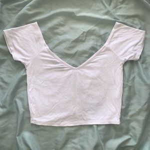 White crop top with zip up back size small